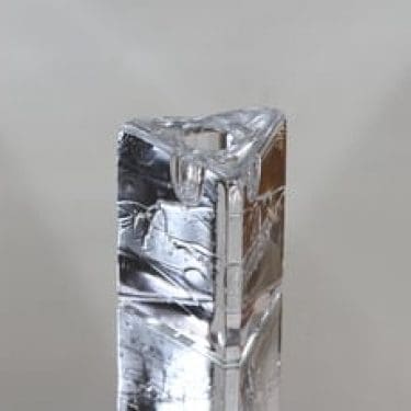 Iittala Arkipelago kynttilänjalka, kirkas, suunnittelija Timo Sarpaneva, pieni, massiivinen