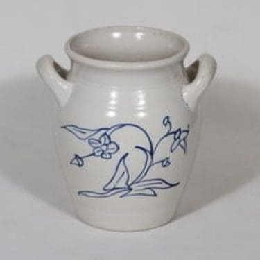 Arabia kukkakuvio ruukku, 1 l, suunnittelija , 1 l, kobolttimaalaus