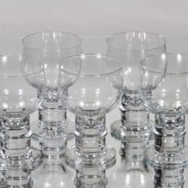Nuutajärvi Herttua lasit, 20 cl, 5 kpl, suunnittelija Heikki Orvola, 20 cl