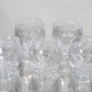 Nuutajärvi Pioni snapsilasit, 6 cl, 5 kpl, suunnittelija Oiva Toikka, 6 cl