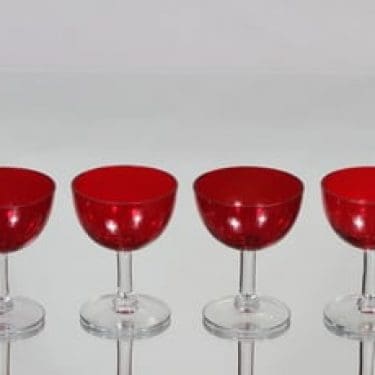 Nuutajärvi 1125 lasit, 8 cl, 4 kpl, suunnittelija Saara Hopea, 8 cl
