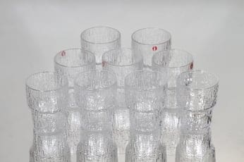 Iittala Paadar snapsilasit, kirkas, 9 kpl, suunnittelija Tapio Wirkkala, pieni