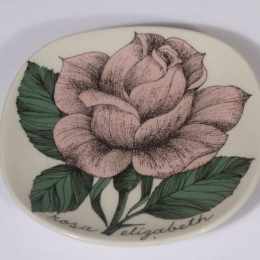 Arabia Rosa koristelautanen, Rosa Elisabeth, suunnittelija Esteri Tomula, Rosa Elisabeth, pieni, serikuva