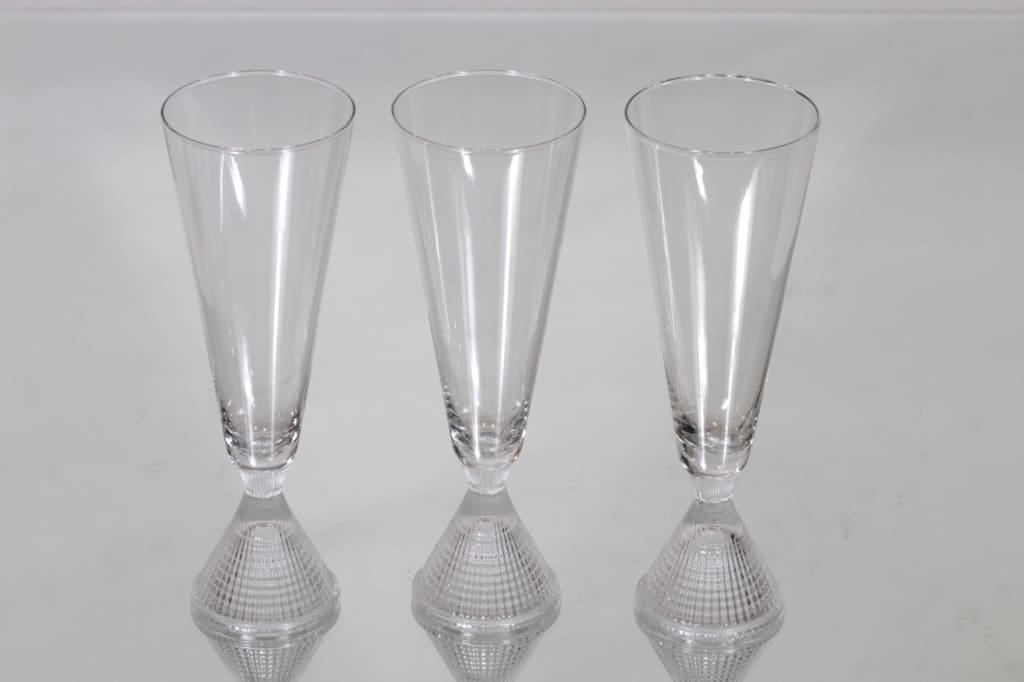 Iittala Briljant kuohuviinilasit, kirkas, 3 kpl, suunnittelija Tapio Wirkkala,