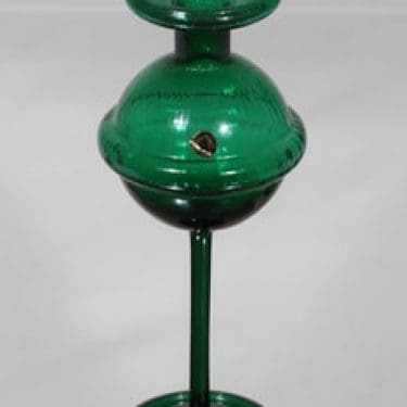 Riihimäen lasi Sulttaani kynttilänjalka, vihreä, suunnittelija Nanny Still,