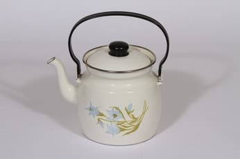 Arabia kahvipannu, Sinikello, suunnittelija Esteri Tomula, Sinikello, serikuva, 1.6 l, valkoinen