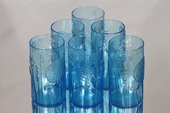 Nuutajärvi Flora lasit, 30 cl, 6 kpl, suunnittelija Oiva Toikka, 30 cl