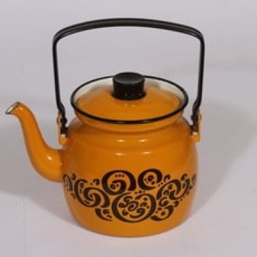 Finel Orient kahvipannu, 1 l, suunnittelija Raija Uosikkinen, 1 l, serikuva, retro