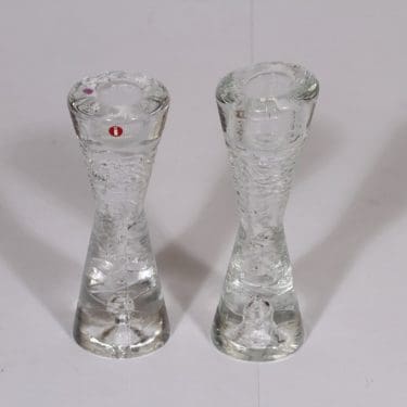 Iittala 2642 kynttilänjalat, kirkas, 2 kpl, suunnittelija Timo Sarpaneva, pieni