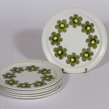 Arabia Primavera lautaset, 6 kpl, suunnittelija , pieni, serikuva, retro