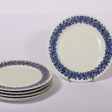 Arabia Doria leivoslautaset, sininen, 6 kpl, suunnittelija , serikuva