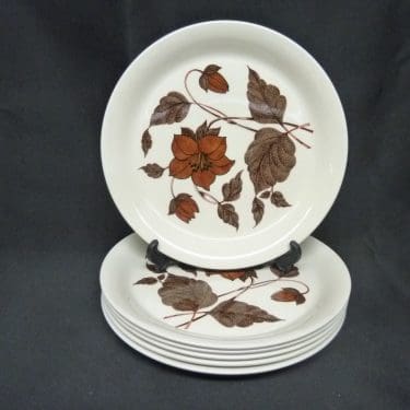 Arabia Tea for Two lautanen, 6 kpl, suunnittelija , serikuva, kukka-aihe