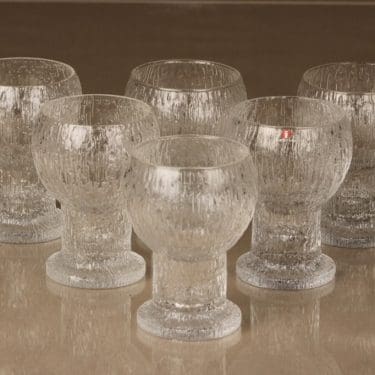 Iittala Kekkerit punaviinilasit, kirkas, 6 kpl, suunnittelija Timo Sarpaneva, 28 cl