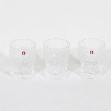 Iittala Aslak snapsilasit, kirkas, 3 kpl, suunnittelija Tapio Wirkkala, 6 cl|10 cl