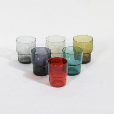 Nuutajärvi Pinottava lasi lasit, 3 cl, 6 kpl, suunnittelija Saara Hopea, 3 cl, pieni