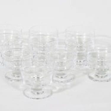 Iittala Pisaranrengas lasit, 10 cl, 7 kpl, suunnittelija Timo Sarpaneva, 10 cl