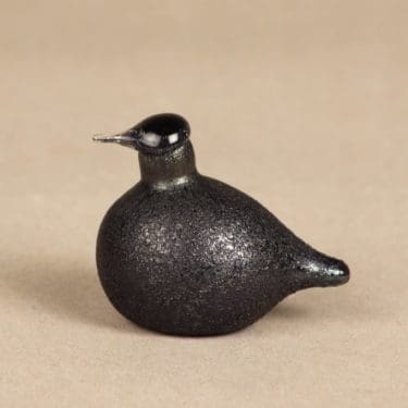 Nuutajärvi koristelintu, Hippiäinen, suunnittelija Oiva Toikka, Hippiäinen, signeerattu, Golden Crested Kinglet