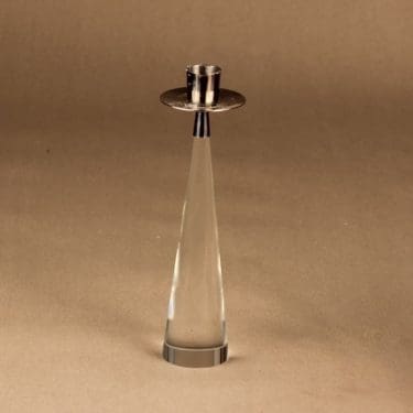 Iittala Ascot kynttilänjalka, kirkas, hopea, suunnittelija Timo Sarpaneva, kirkas, hopea