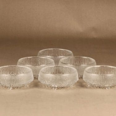 Iittala Ultima thule jälkiruokakulho, kirkas, 6 kpl, suunnittelija Tapio Wirkkala,