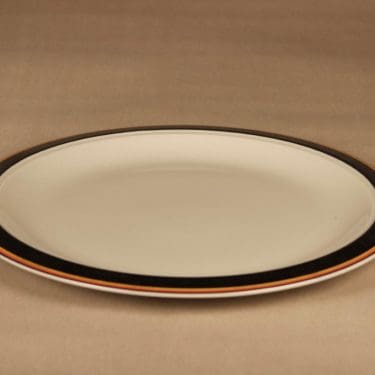 Arabia Reimari tarjoilulautanen, 33 cm, suunnittelija Inkeri Leivo, 33 cm, raitakoriste