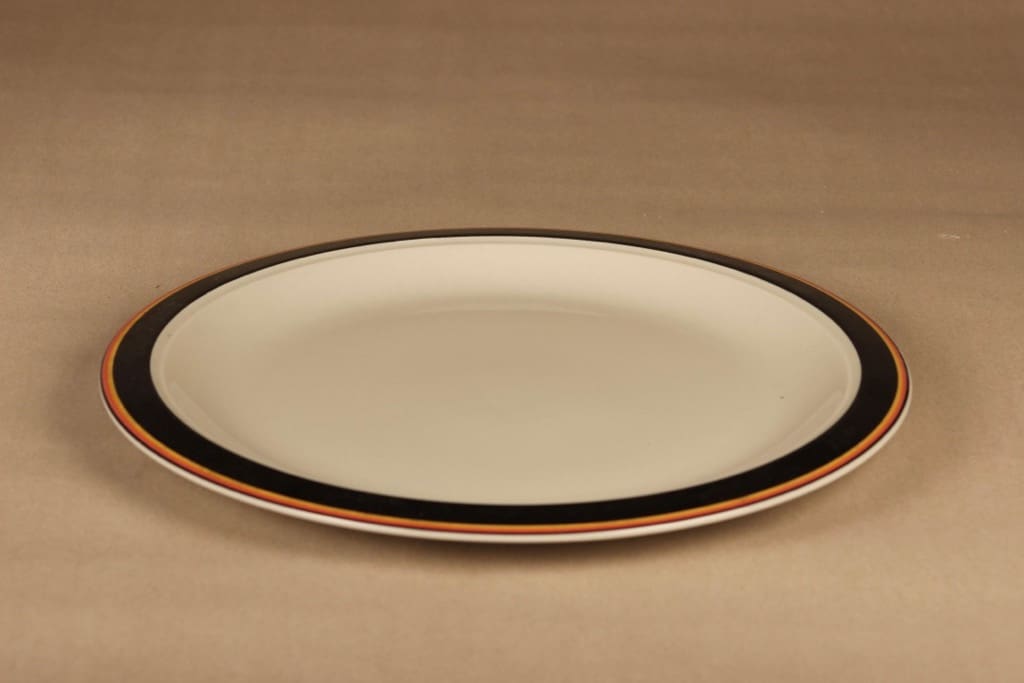 Arabia Reimari tarjoilulautanen, 33 cm, suunnittelija Inkeri Leivo, 33 cm, raitakoriste