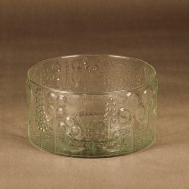 Nuutajärvi Flora bowl, greenish designer Oiva Toikka