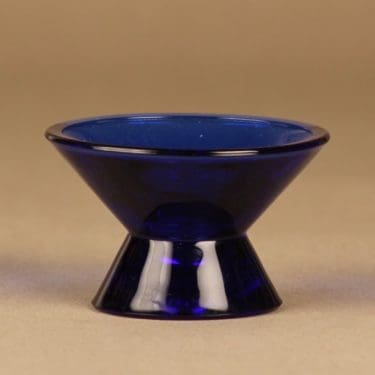 Iittala Kartio kynttilänjalka, koboltinsininen, suunnittelija Kaj Franck,