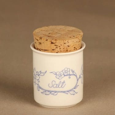 Arabia Sininen keittiö maustepurkki, Salt, suunnittelija Raija Uosikkinen, Salt