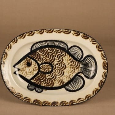 Arabia serving plate Fish, hand-painted designer Gunvor Olin-Grönqvist